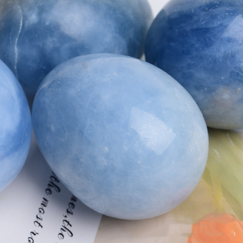 Natural Kyanite Egg Ornament Stone for meditation, spiritual wellness, and home decor