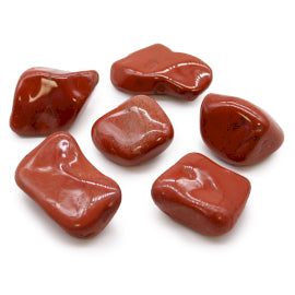 Bag of 6 Large Red Jasper Tumbled Stones – Natural African Healing Crystals