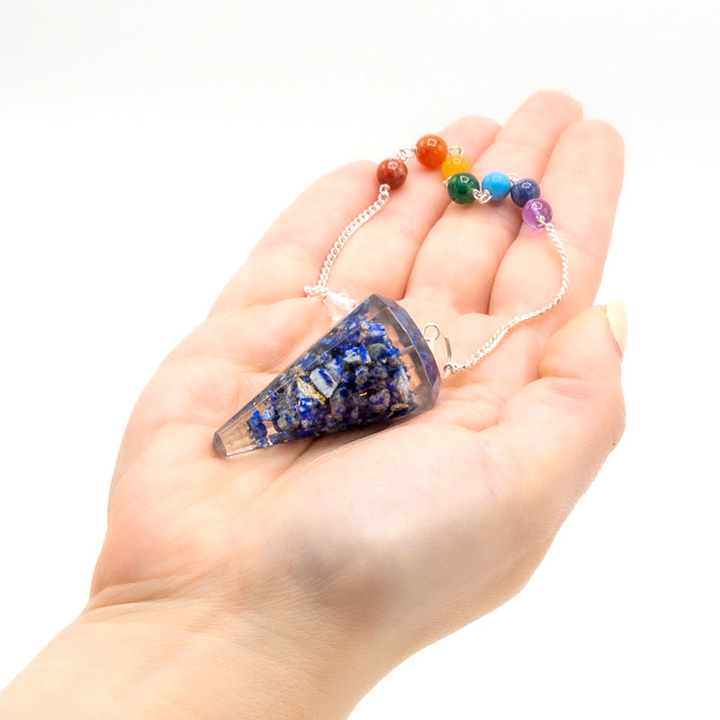 Handcrafted Lapis Lazuli Orgonite Pendulum for Intuition, Energy Balancing, and Spiritual Growth