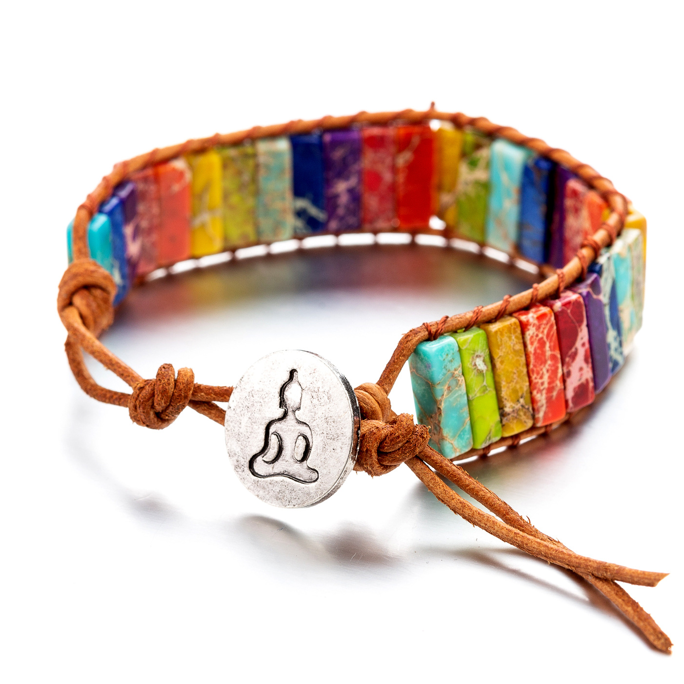 Chakra Healing Yoga Bracelet used during meditation for energy balance and mindfulness