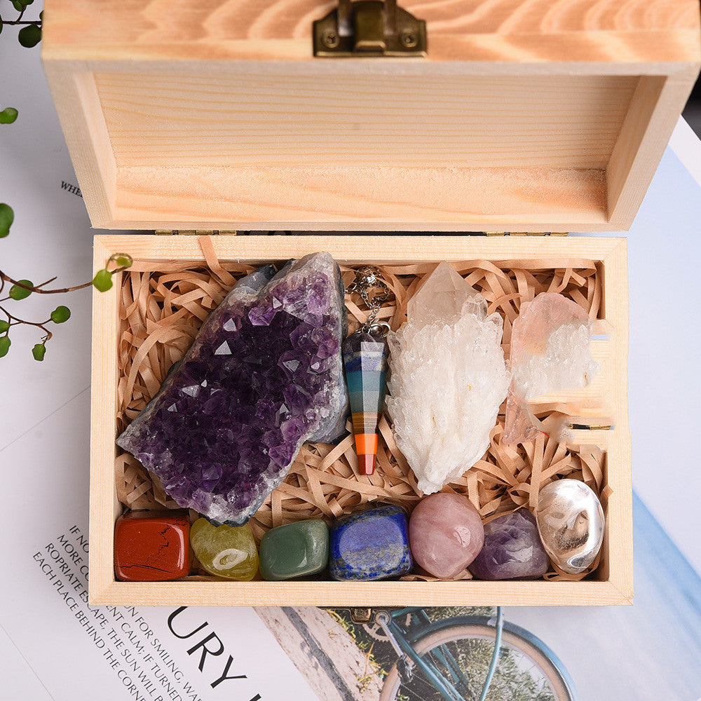 Earth’s Treasures Crystal Gift Box - Natural Gemstone Collection for Healing and Energy